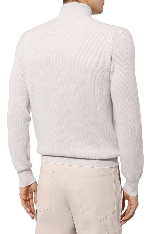 Джемпер из кашемира и шерсти Brioni UMS70L/PBK12 Голубой  UMS70L/PBK12 Фото 4