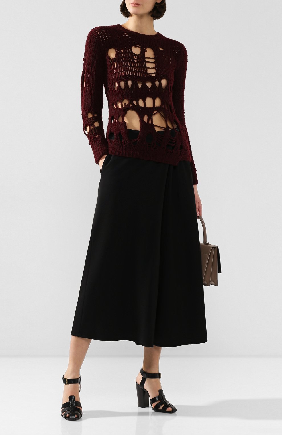 Шерстяной свитер ANN DEMEULEMEESTER бордового цвета по цене 156500 руб., арт. 1902-4018-P-258-037, фото 2 Шерстяной свитер ANN DEMEULEMEESTER, арт. 1902-4018-P-258-037, фото 2