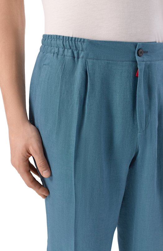Льняные брюки Kiton UPN01H09690 Голубой  UPN01H09690 Фото 5