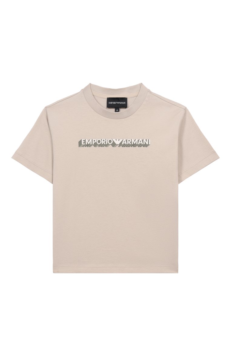 Детская комплект из двух футболок EMPORIO ARMANI разноцветного цвета, арт. EB000318/AF13913 | Фото 4 (Материал внешний: Хлопок; Рукава: Короткие; Мальчики Кросс-КТ: Футболка-одежда; Автоматизация состава: Проставлено; Автоматизация ТО: Проставлено; Ростовка одежда: 5 лет | 110 см, 13 - 15 лет | 158 см, 16 лет | 164 см, 10 - 11 лет | 140 - 146см, 4 года | 104 см, 8 лет | 128 см, 7 лет | 122 см, 6 лет | 116 см)
