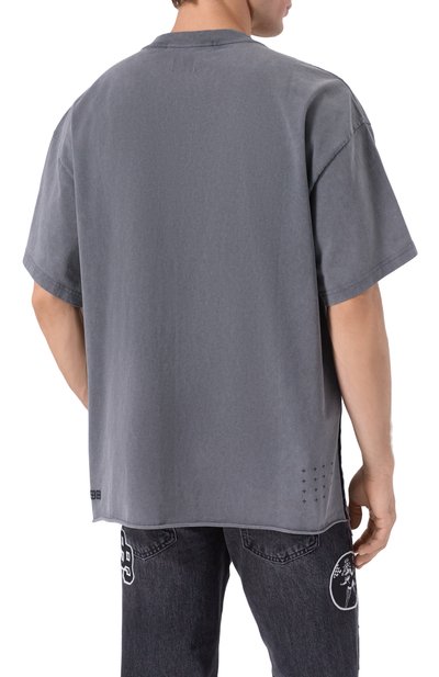 Хлопковая футболка KSUBI серого цвета по цене 18600 руб., арт. MPF25TE025, фото 4 Хлопковая футболка KSUBI, арт. MPF25TE025, фото 4