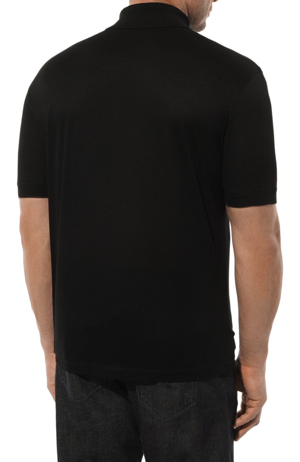 Хлопковое поло CROW’S EYE черного цвета по цене 25500 руб., арт. LE 64, фото 4 Хлопковое поло CROW’S EYE, арт. LE 64, фото 4