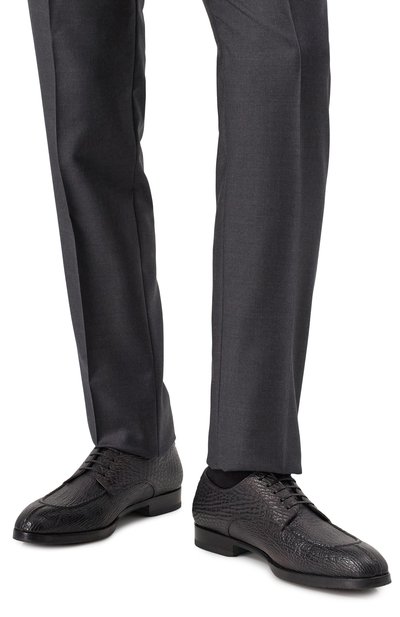 Кожаные дерби STEFANO RICCI черного цвета по цене 263500 руб., арт. U002_C5251/SHK, фото 3 Кожаные дерби STEFANO RICCI, арт. U002_C5251/SHK, фото 3