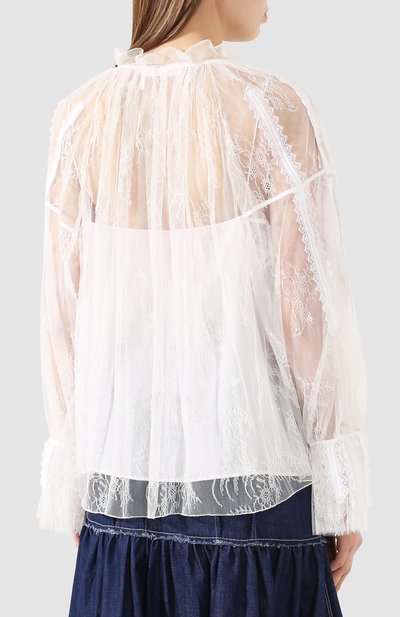 Блузка CHLOÉ белого цвета по цене 334000 руб., арт. CHC20SHT44411, фото 4 Блузка CHLOÉ, арт. CHC20SHT44411, фото 4