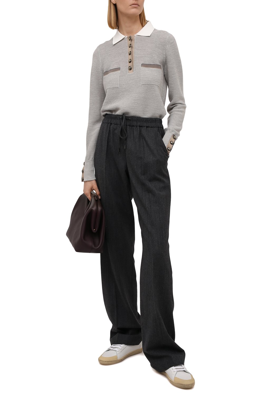 Поло из шерсти и льна GIORGIO ARMANI, арт. 6KAF01/AM57Z, фото 2