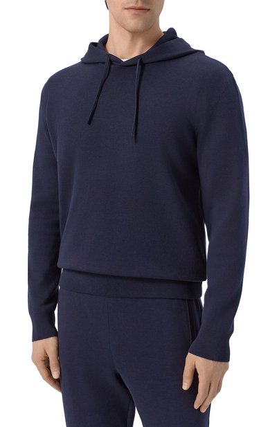 Худи из шелка и хлопка MVST темно-синего цвета по цене 151000 руб., арт. M26.2PM.K105/Y202, фото 3 Худи из шелка и хлопка MVST, арт. M26.2PM.K105/Y202, фото 3