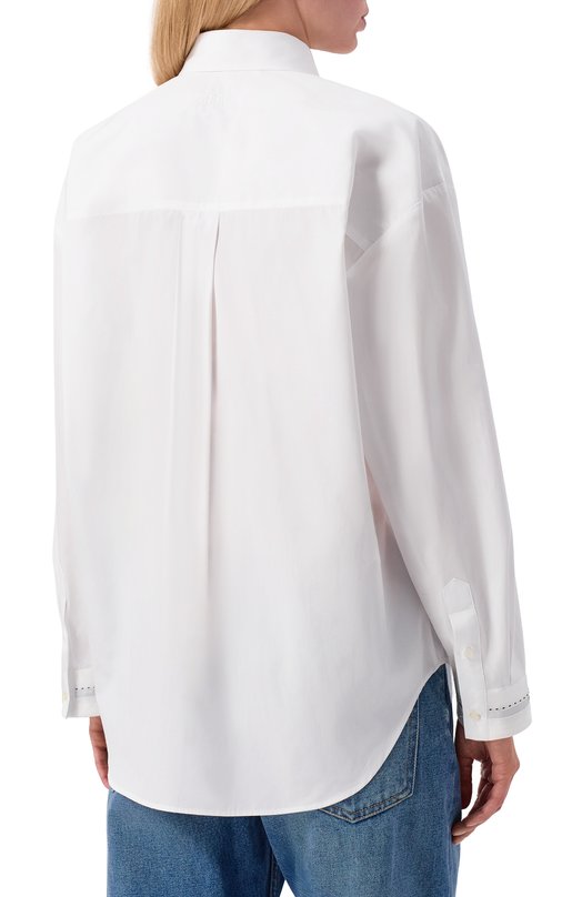 Хлопковая рубашка MSGM 3941MDE13X/257602 Белый  3941MDE13X/257602 Фото 4