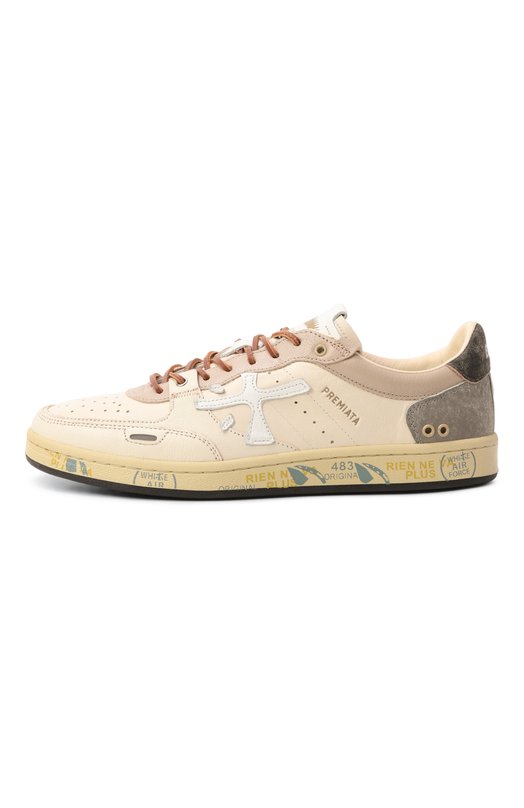 Кожаные кеды Bskt Clay Premiata BSKTCLAY/VAR 8163 Кремовый  BSKTCLAY/VAR 8163 Фото 3