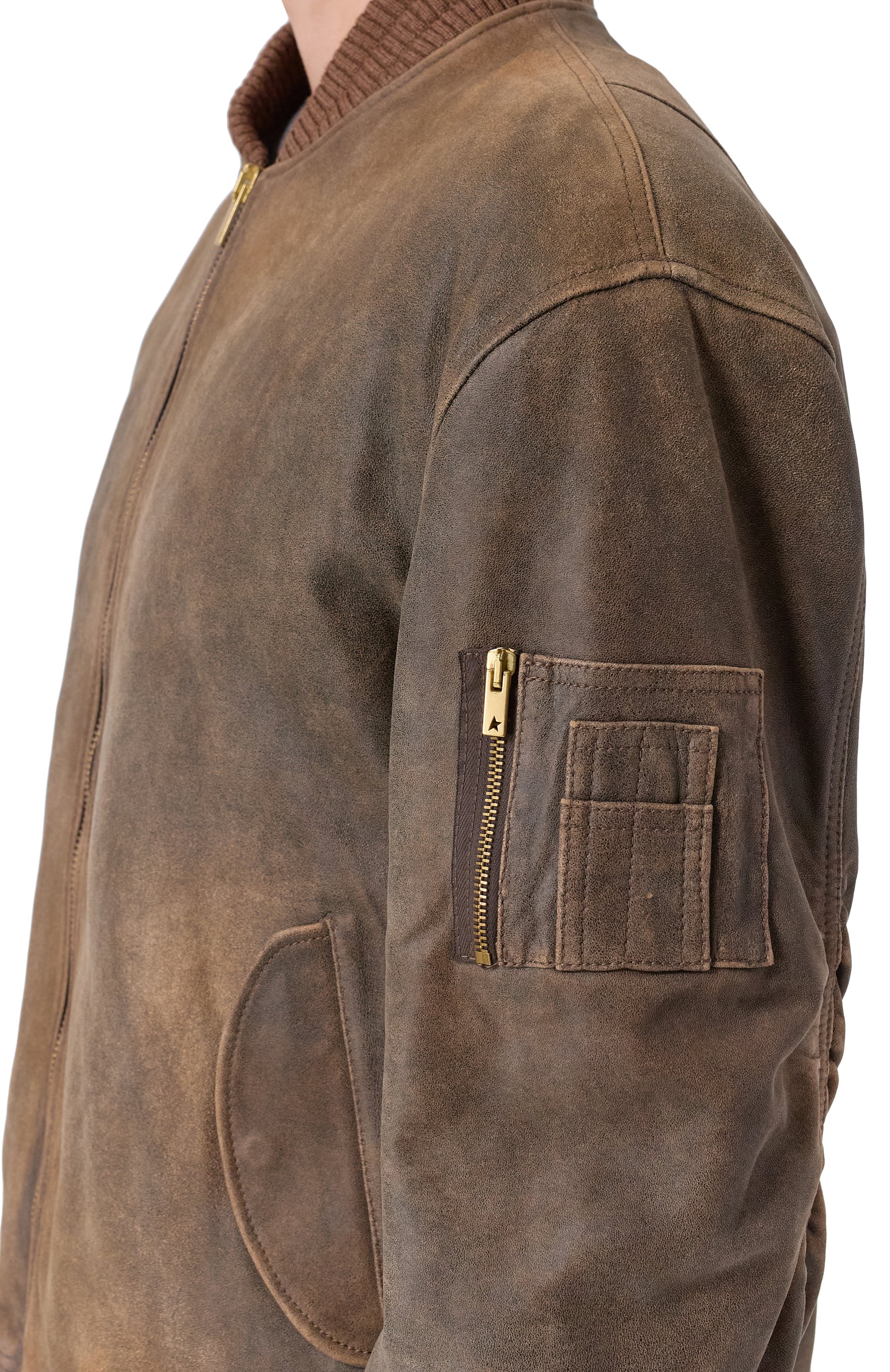 Кожаный бомбер GOLDEN GOOSE DELUXE BRAND, арт. GUP02489.P002168, фото 5