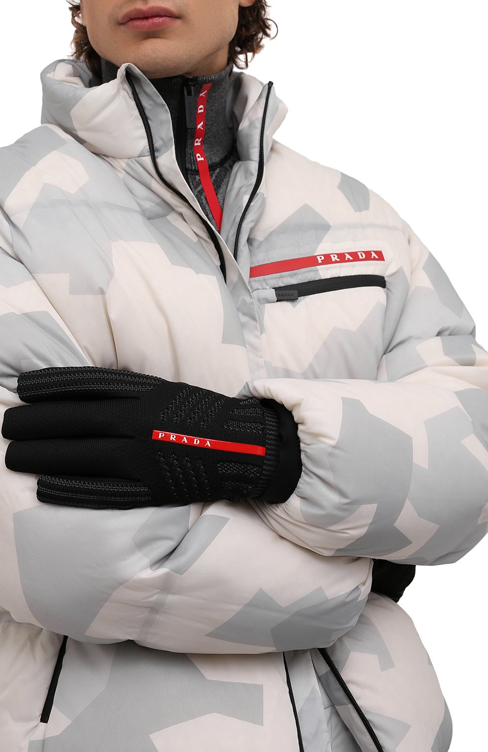 Комбинированные перчатки PRADA, арт. 4GG116-3K5X-F0002, фото 2