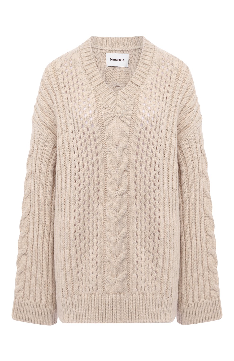 Шерстяной свитер NANUSHKA, арт. ARWAN_CREME_CHUNKY CABLE KNIT, фото 1