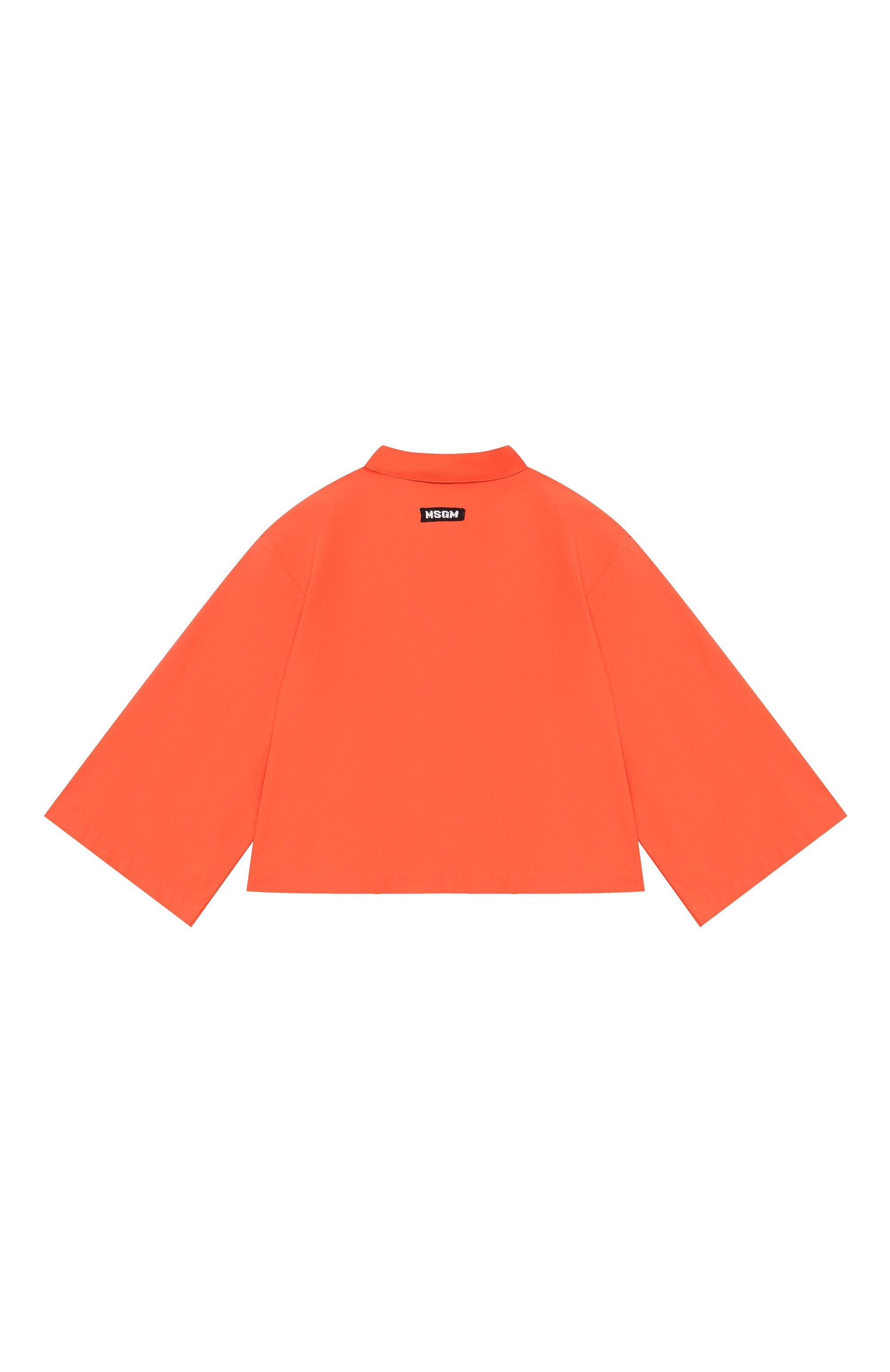 Хлопковая рубашка MSGM KIDS оранжевого цвета по цене 18700 руб., арт. S6MSJGSI097, фото 2 Хлопковая рубашка MSGM KIDS, арт. S6MSJGSI097, фото 2