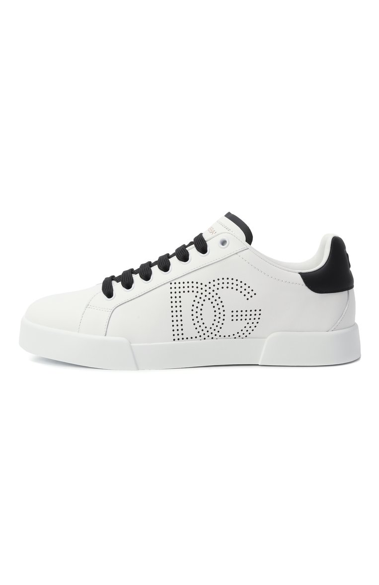 Женские кожаные кеды strobel portofino light DOLCE & GABBANA белого цвета, арт. CK2324/AV066 | Фото 4 (Автоматизация ТО: Проставлено; Автоматизация состава: Проставлено; Подошва: Платформа; Материал внутренний: Натуральная кожа; Материал внешний: Натуральная кожа; Стили: Кэжуэл; Кросс-КТ: Низкие; Материал утеплителя: Без утеплителя)