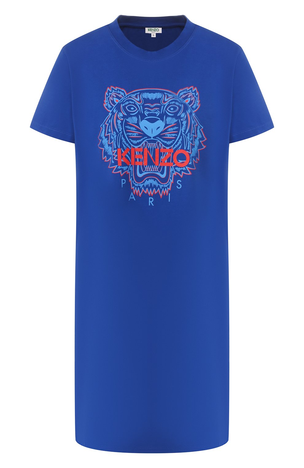 Хлопковое платье KENZO синего цвета по цене 13050 руб., арт. 2R07064YE, фото 1 Хлопковое платье KENZO, арт. 2R07064YE, фото 1