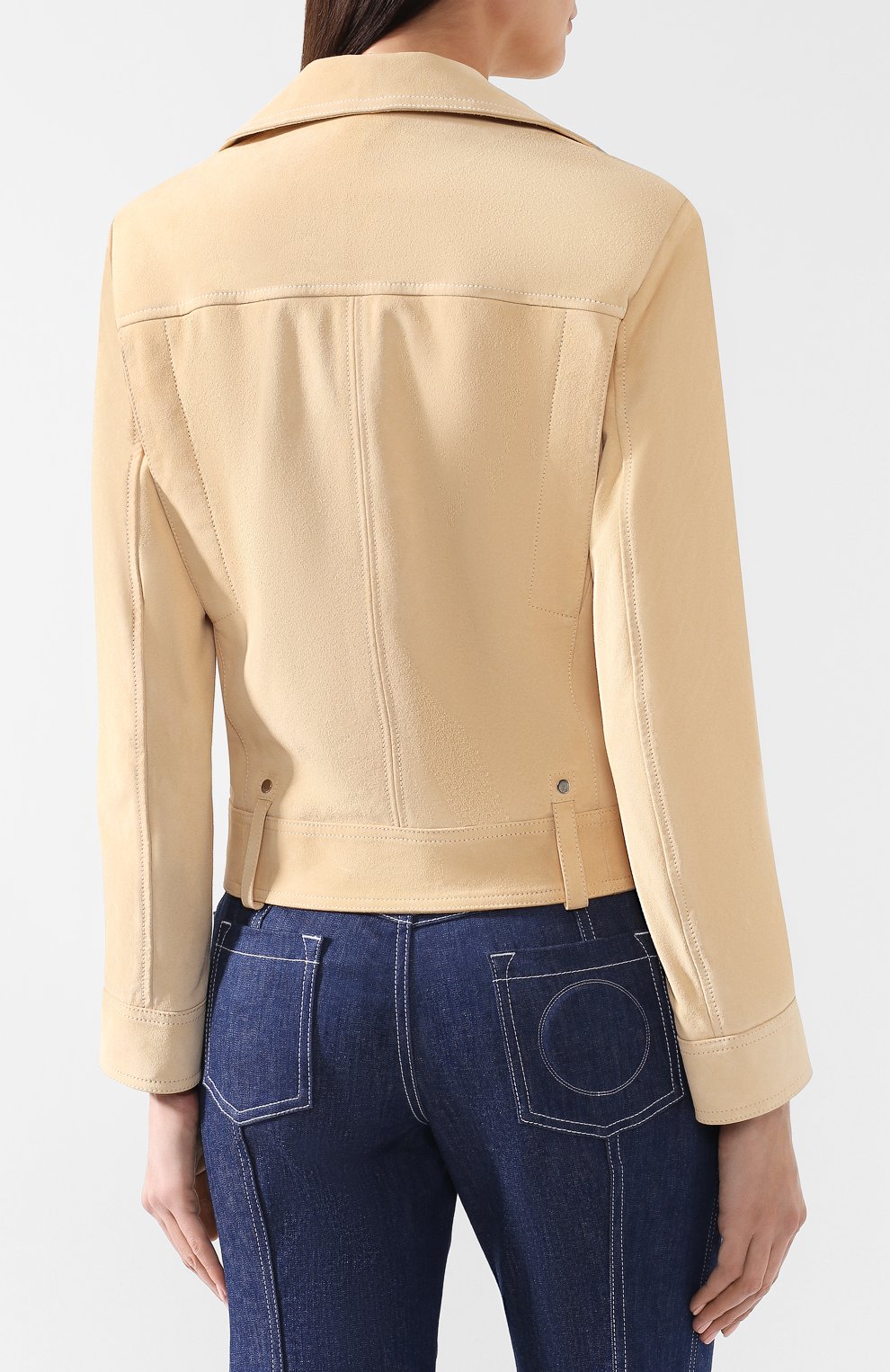 Кожаная куртка CHLOÉ желтого цвета по цене 345500 руб., арт. CHC19SCV01203, фото 4 Кожаная куртка CHLOÉ, арт. CHC19SCV01203, фото 4