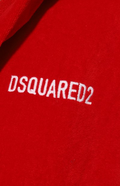 Хлопковый халат DSQUARED2 красного цвета по цене 49000 руб., арт. D7P404220, фото 5 Хлопковый халат DSQUARED2, арт. D7P404220, фото 5