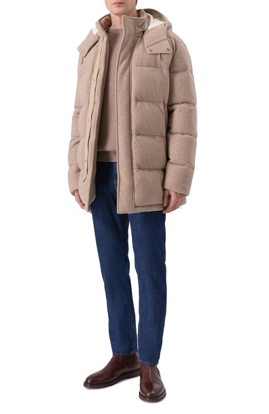 Кашемировый пуховик Zegna UCT48/C302 Бежевый  UCT48/C302 Фото 2