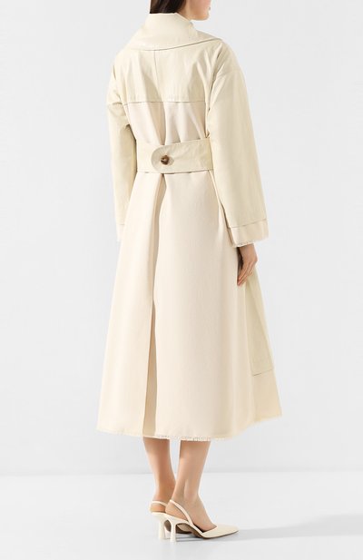 Хлопковый тренч REJINA PYO белого цвета по цене 83050 руб., арт. A085/FAUX LEATHER+ITALIAN CANVAS, фото 4 Хлопковый тренч REJINA PYO, арт. A085/FAUX LEATHER+ITALIAN CANVAS, фото 4