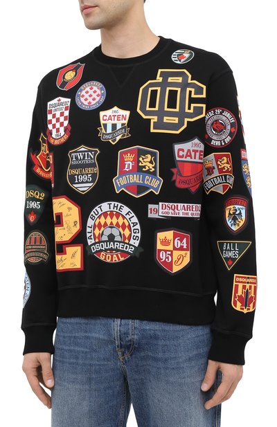 Хлопковый свитшот DSQUARED2 черного цвета по цене 51250 руб., арт. S74GU0448/S25042, фото 3 Хлопковый свитшот DSQUARED2, арт. S74GU0448/S25042, фото 3