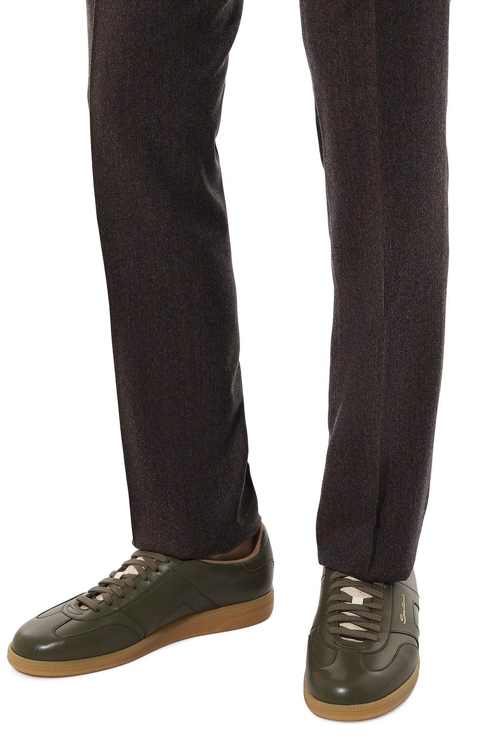 Кожаные кеды dbs oly SANTONI, арт. MBPG22023FARKDWT, фото 3