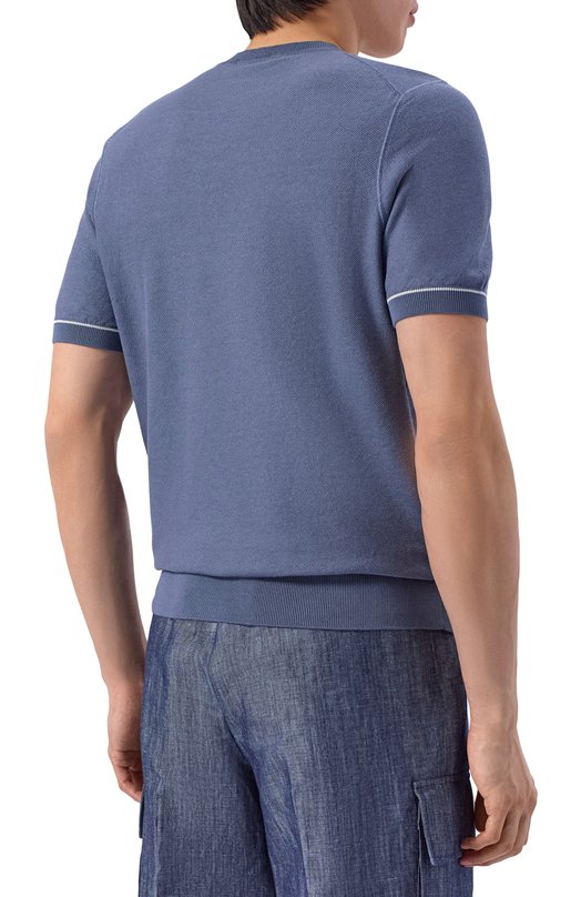 Джемпер из хлопка и лиоцелла BOSS 50560482 Синий  50560482 Фото 4