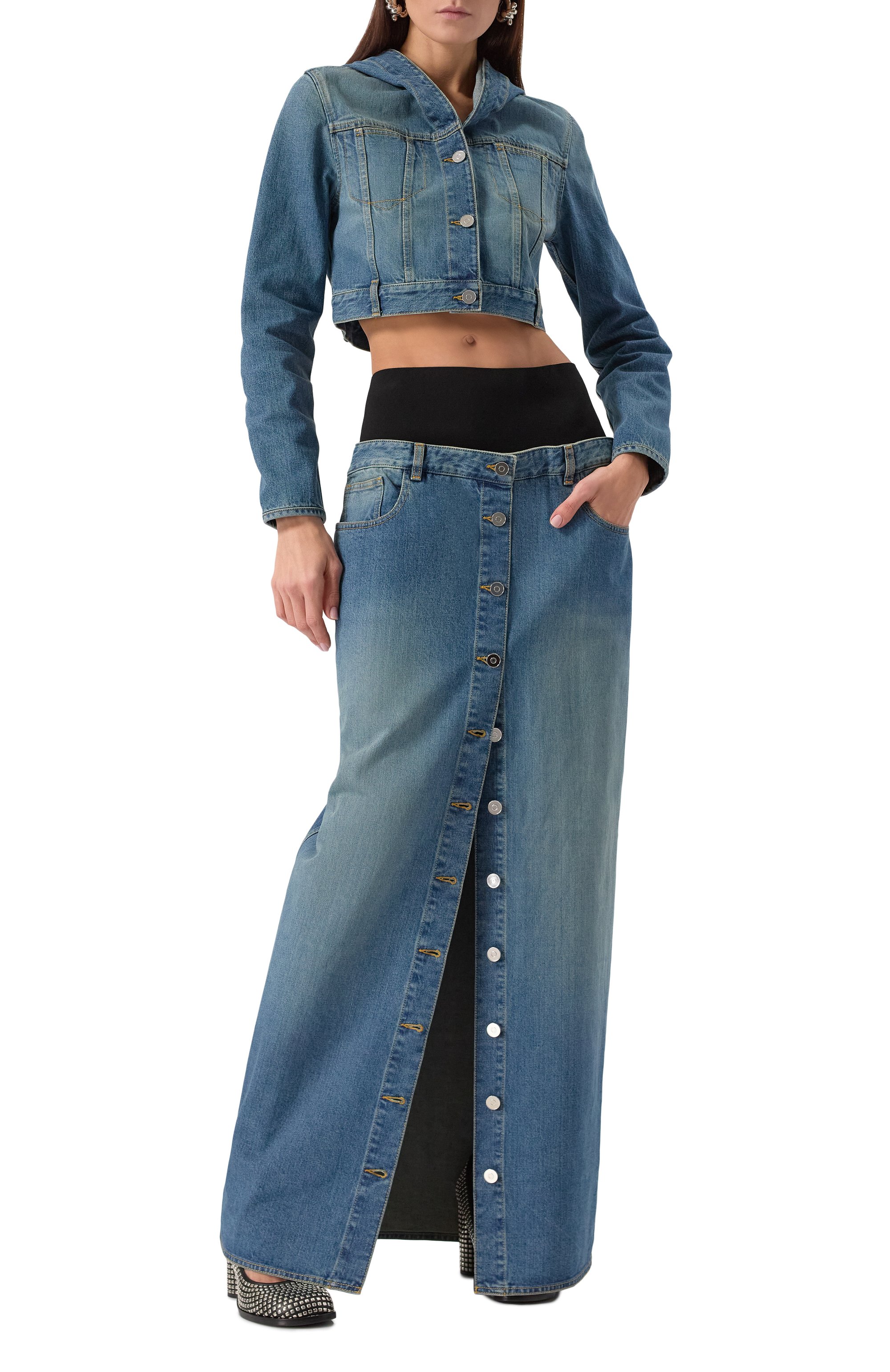 Джинсовая куртка ALAIA, арт. AA9V0421T536A, фото 2