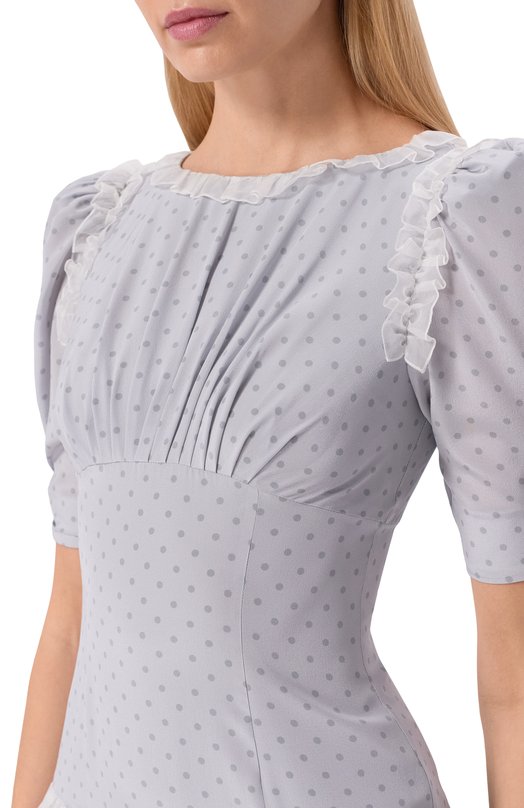 Шелковое платье Alessandra Rich FABX4299/F4686 Серый  FABX4299/F4686 Фото 4