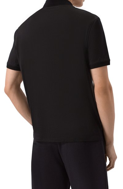 Поло из лиоцелла и хлопка EMPORIO ARMANI черного цвета по цене 18750 руб., арт. EM004588/AF10017, фото 4 Поло из лиоцелла и хлопка EMPORIO ARMANI, арт. EM004588/AF10017, фото 4