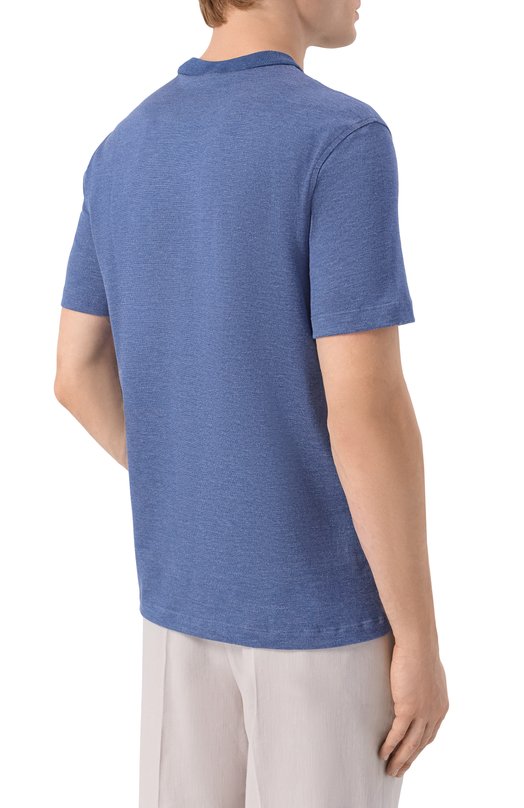 Футболка из хлопка и шелка Brioni UJUC0L/PD602 Синий  UJUC0L/PD602 Фото 4
