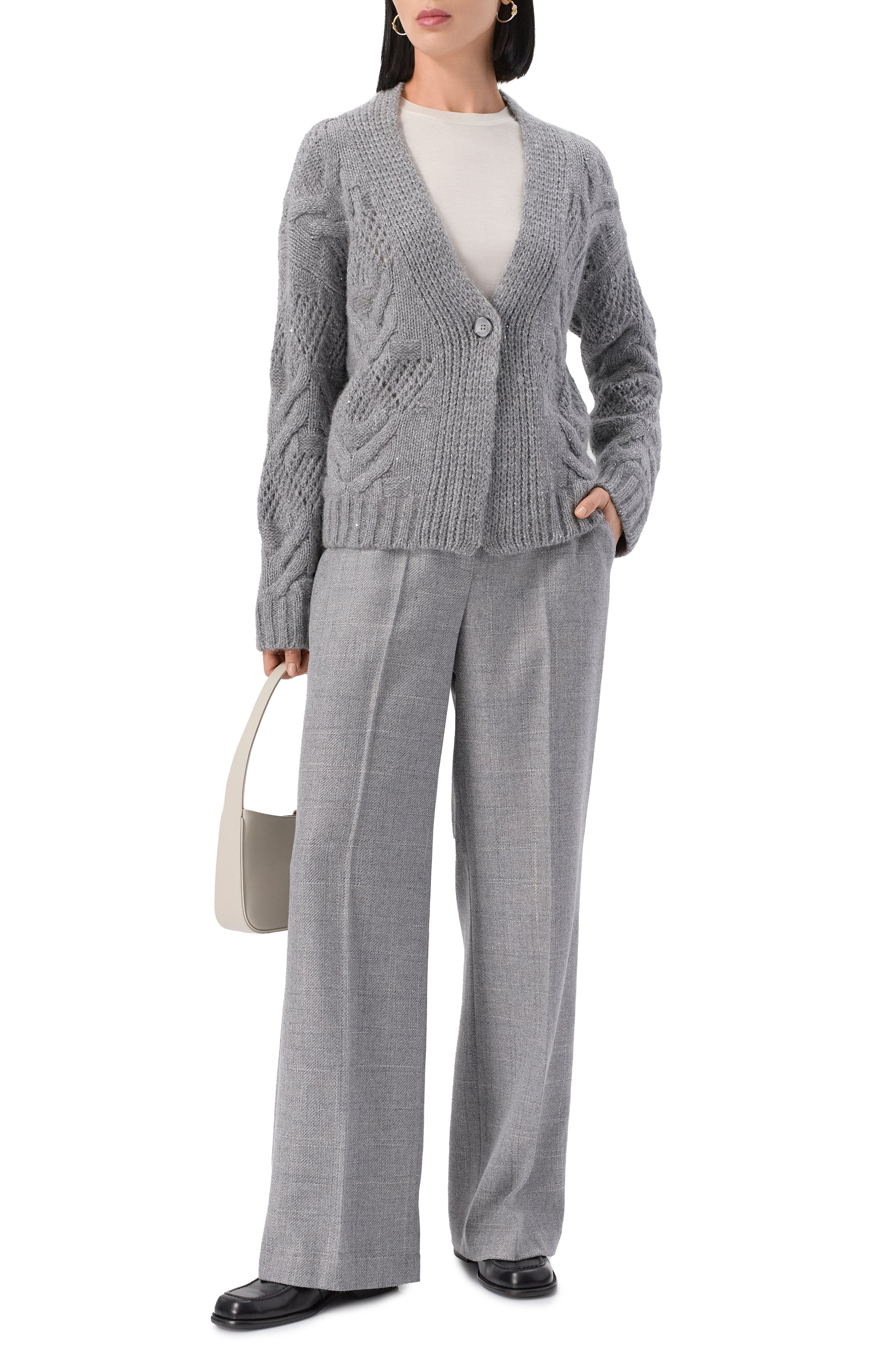 Кардиган из шерсти и кашемира GRAN SASSO серого цвета по цене 64700 руб., арт. 10232/33132, фото 2 Кардиган из шерсти и кашемира GRAN SASSO, арт. 10232/33132, фото 2