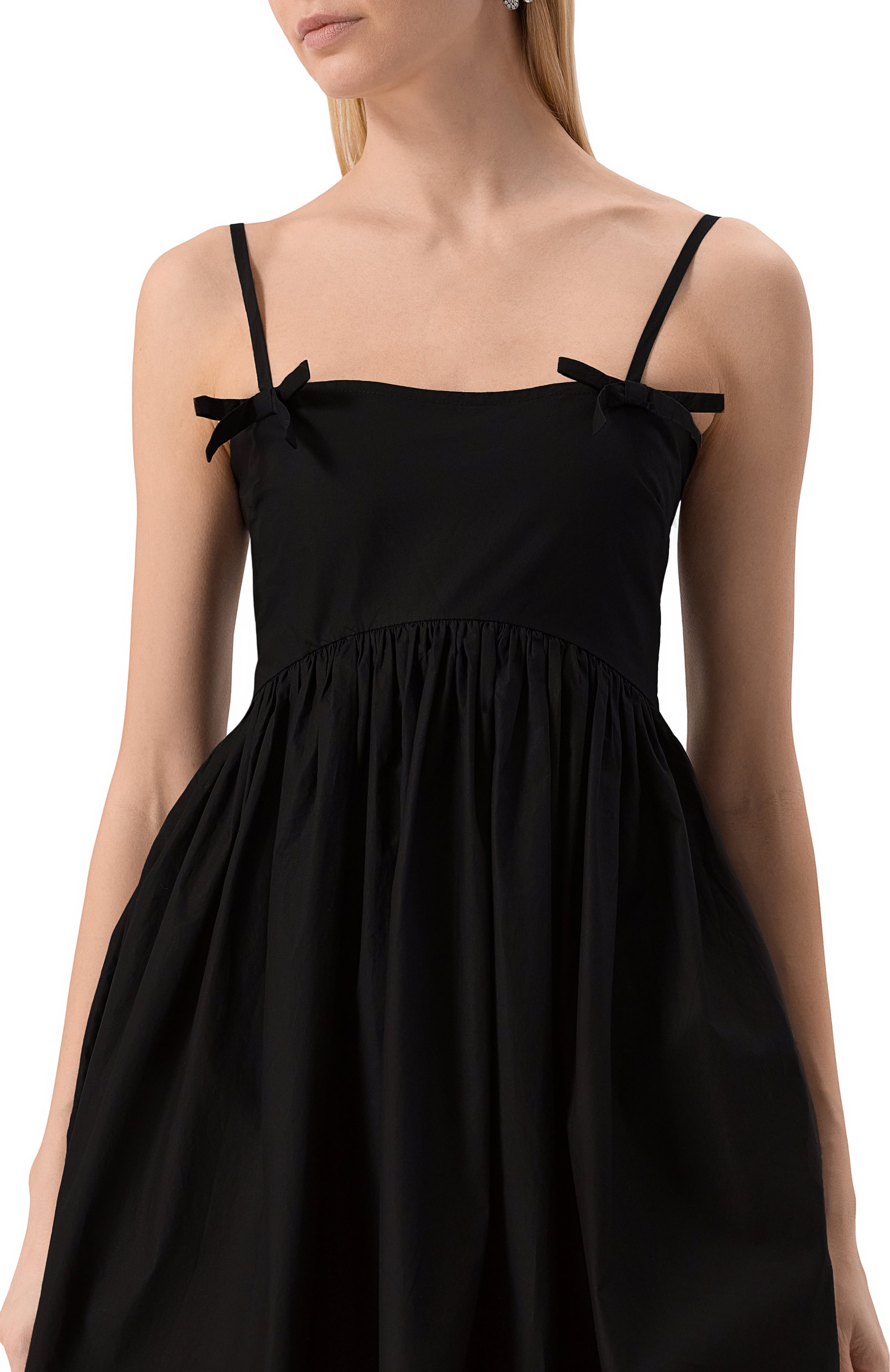 Хлопковое платье GANNI черного цвета по цене 27250 руб., арт. W0194/6479, фото 5 Хлопковое платье GANNI, арт. W0194/6479, фото 5