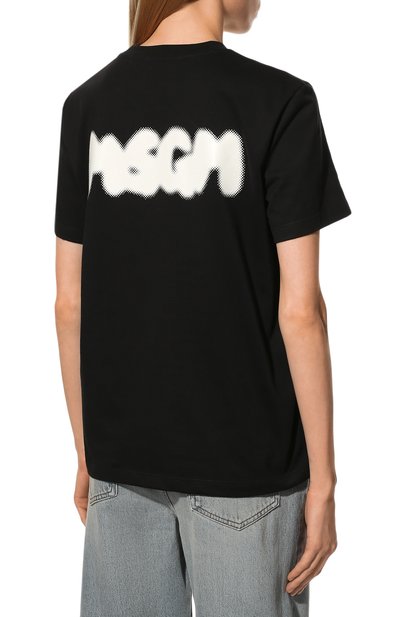 Хлопковая футболка MSGM черного цвета по цене 12800 руб., арт. 3341MDM185 227798, фото 4 Хлопковая футболка MSGM, арт. 3341MDM185 227798, фото 4