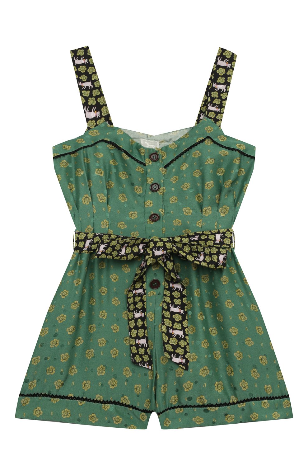 Шелковый комбинезон ULYANA SERGEENKO зеленого цвета по цене 40000 руб., арт. JST001KD23P (0122б23), фото 1 Шелковый комбинезон ULYANA SERGEENKO, арт. JST001KD23P (0122б23), фото 1