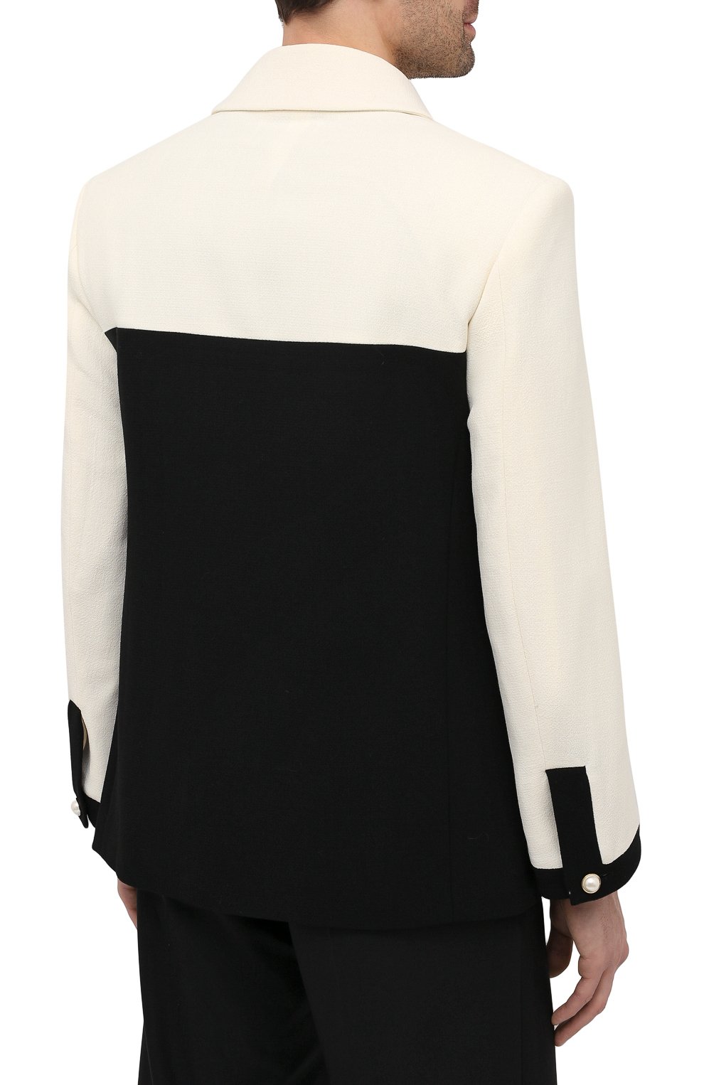 Шерстяной пиджак CASABLANCA, арт. MS21-JK-034 WHITE/BLACK, фото 4