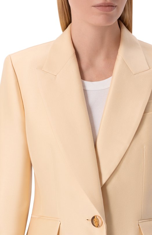 Жакет из шерсти и шелка Zimmermann 7635JS261 Кремовый  7635JS261 Фото 5