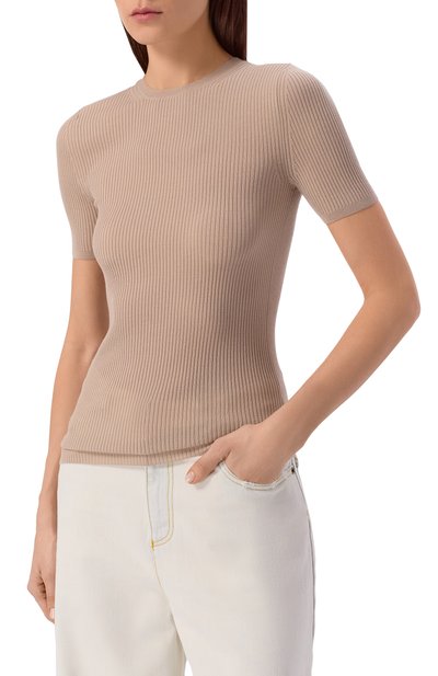 Шерстяной топ PETAR PETROV бежевого цвета по цене 39950 руб., арт. S26K31, фото 3 Шерстяной топ PETAR PETROV, арт. S26K31, фото 3