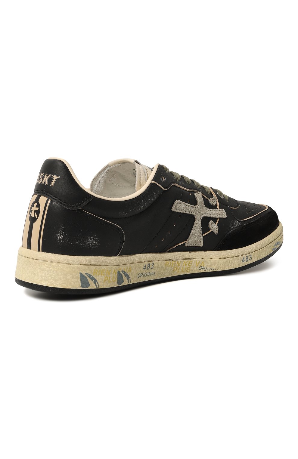 Кожаные кеды bskt clay PREMIATA черного цвета по цене 28000 руб., арт. BSKTCLAY/BSKT CLAY VAR 6909, фото 5 Кожаные кеды bskt clay PREMIATA, арт. BSKTCLAY/BSKT CLAY VAR 6909, фото 5