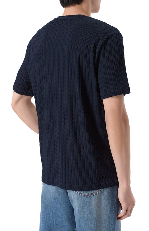 Футболка из вискозы и кашемира Giorgio Armani GM003152/AF24799 Синий  GM003152/AF24799 Фото 4