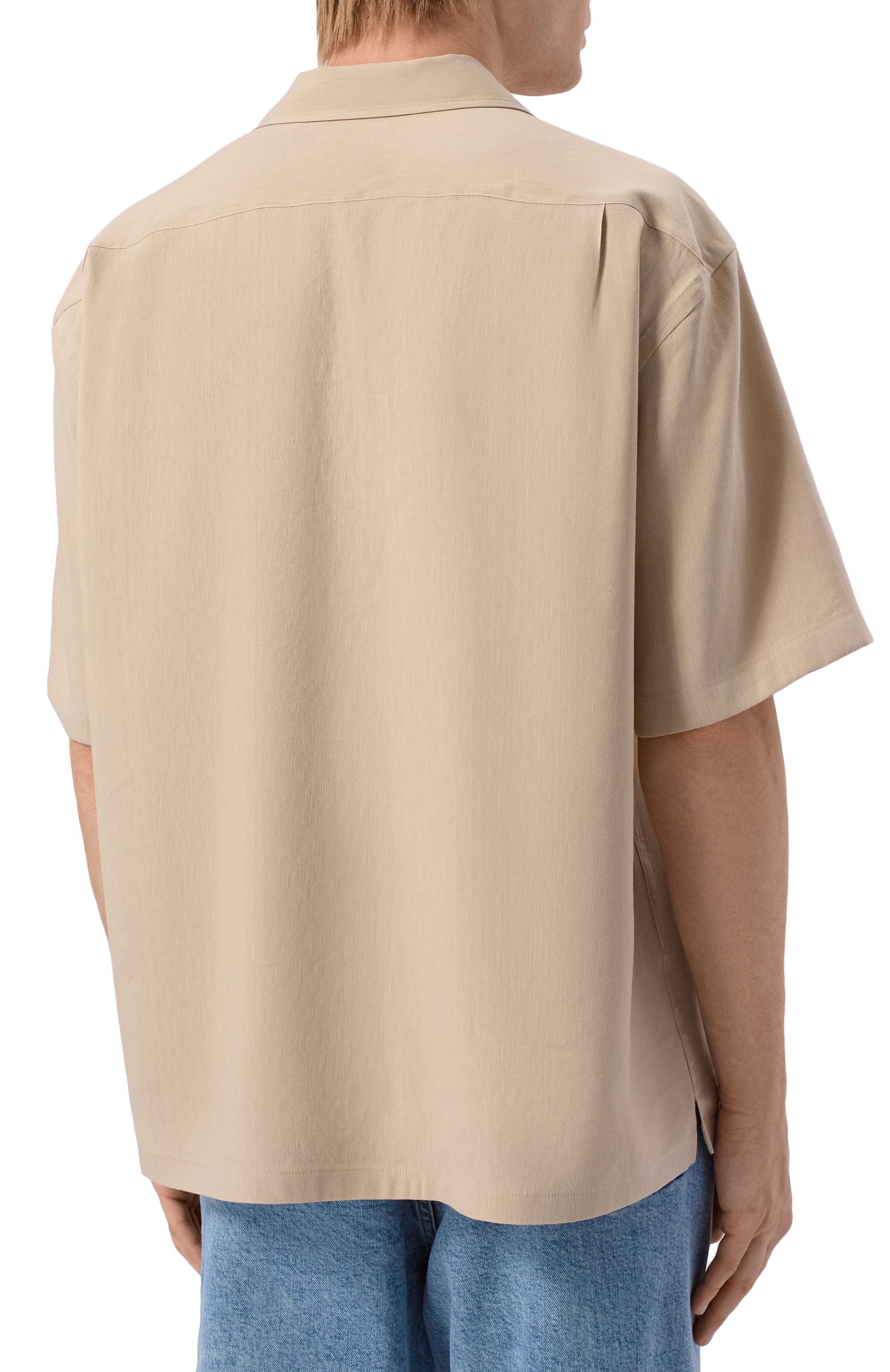 Рубашка изо льна и вискозы BOSS бежевого цвета по цене 34950 руб., арт. 50561449, фото 4 Рубашка изо льна и вискозы BOSS, арт. 50561449, фото 4