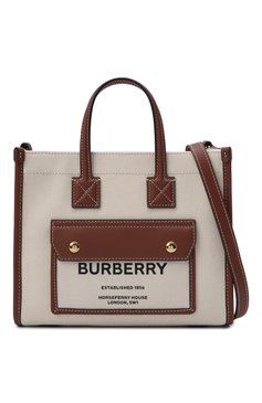 Женский сумка-тоут new BURBERRY светло-коричневого цвета, арт. 8044143 | Фото 6 (Сумки-технические: Сумки-шопперы; Материал сплава: Проставлено; Ремень/цепочка: На ремешке; Материал: Текстиль; Драгоценные камни: Проставлено; Размер: small)