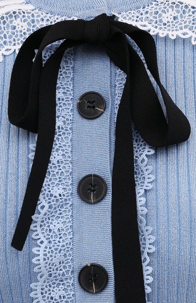 Пуловер SELF-PORTRAIT голубого цвета по цене 29450 руб., арт. PF21-078T, фото 5 Пуловер SELF-PORTRAIT, арт. PF21-078T, фото 5