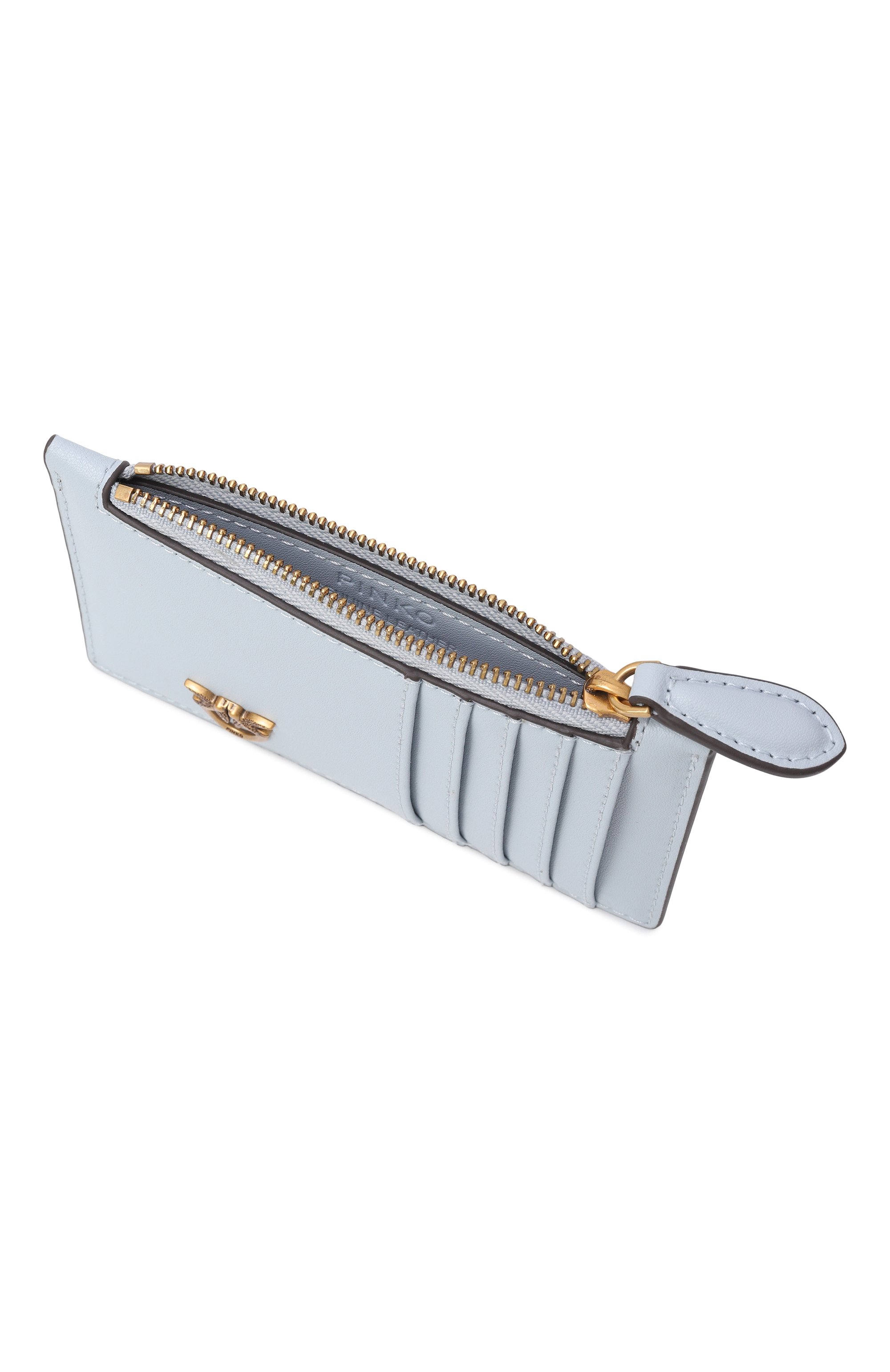 Кожаный футляр для кредитных карт PINKO голубого цвета по цене 9480 руб., арт. 100251/A0F1, фото 3 Кожаный футляр для кредитных карт PINKO, арт. 100251/A0F1, фото 3