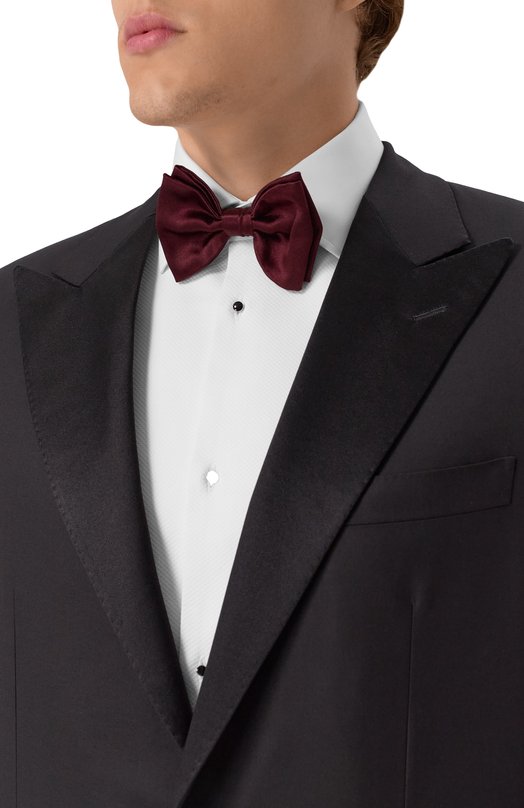 Шелковый галстук-бабочка Kiton UPAPC0720205 Бордовый  UPAPC0720205 Фото 2