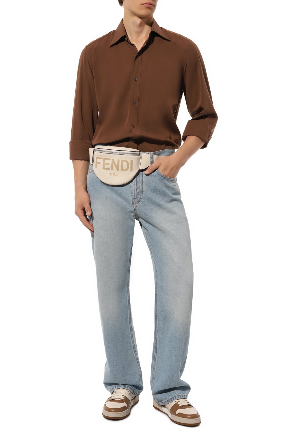 Кожаные кеды fendi match FENDI, арт. 7E1643 A0MN, фото 2