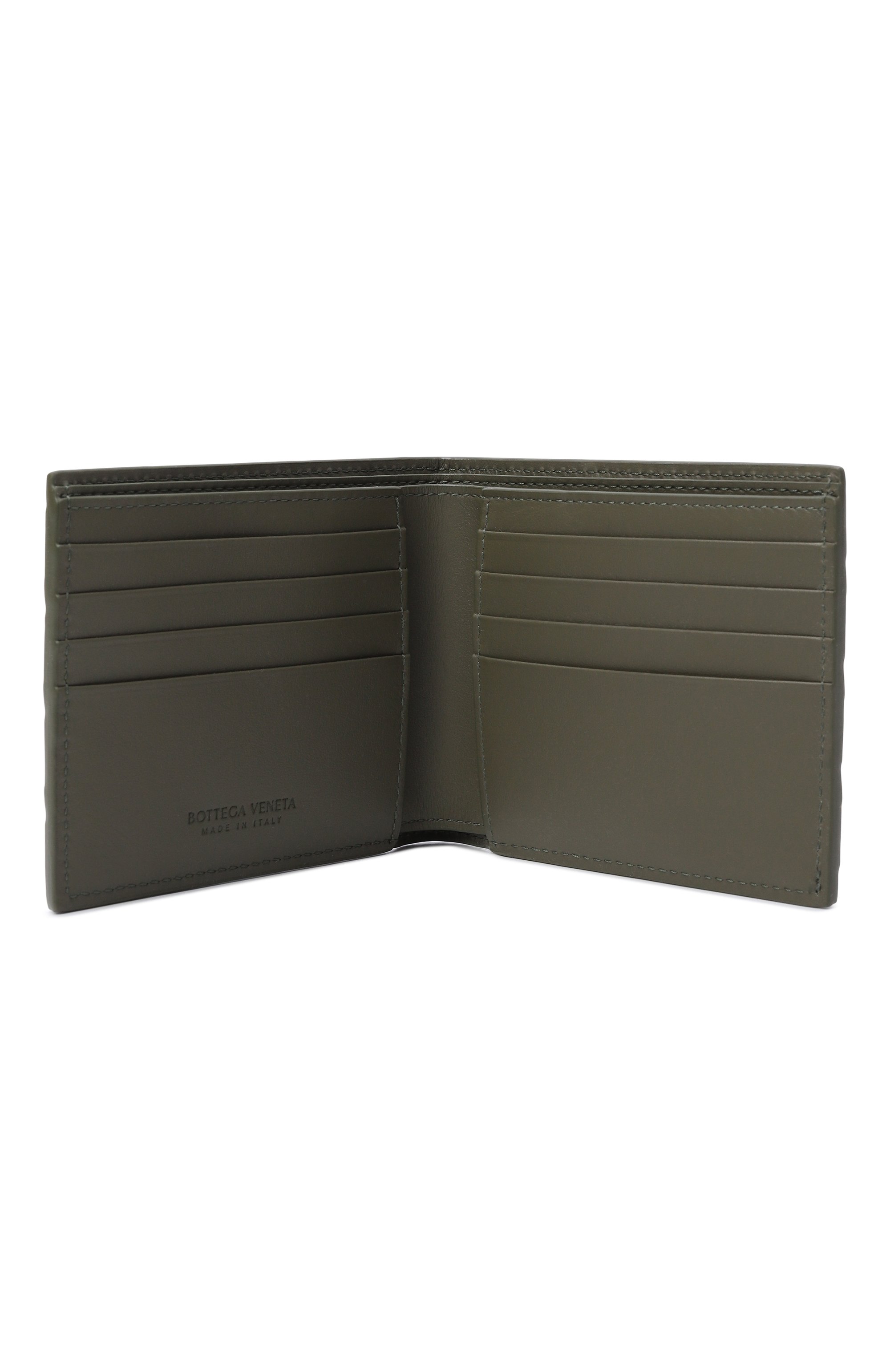 Кожаное портмоне BOTTEGA VENETA хаки цвета по цене 74350 руб., арт. 743211/VCPQ4, фото 3 Кожаное портмоне BOTTEGA VENETA, арт. 743211/VCPQ4, фото 3