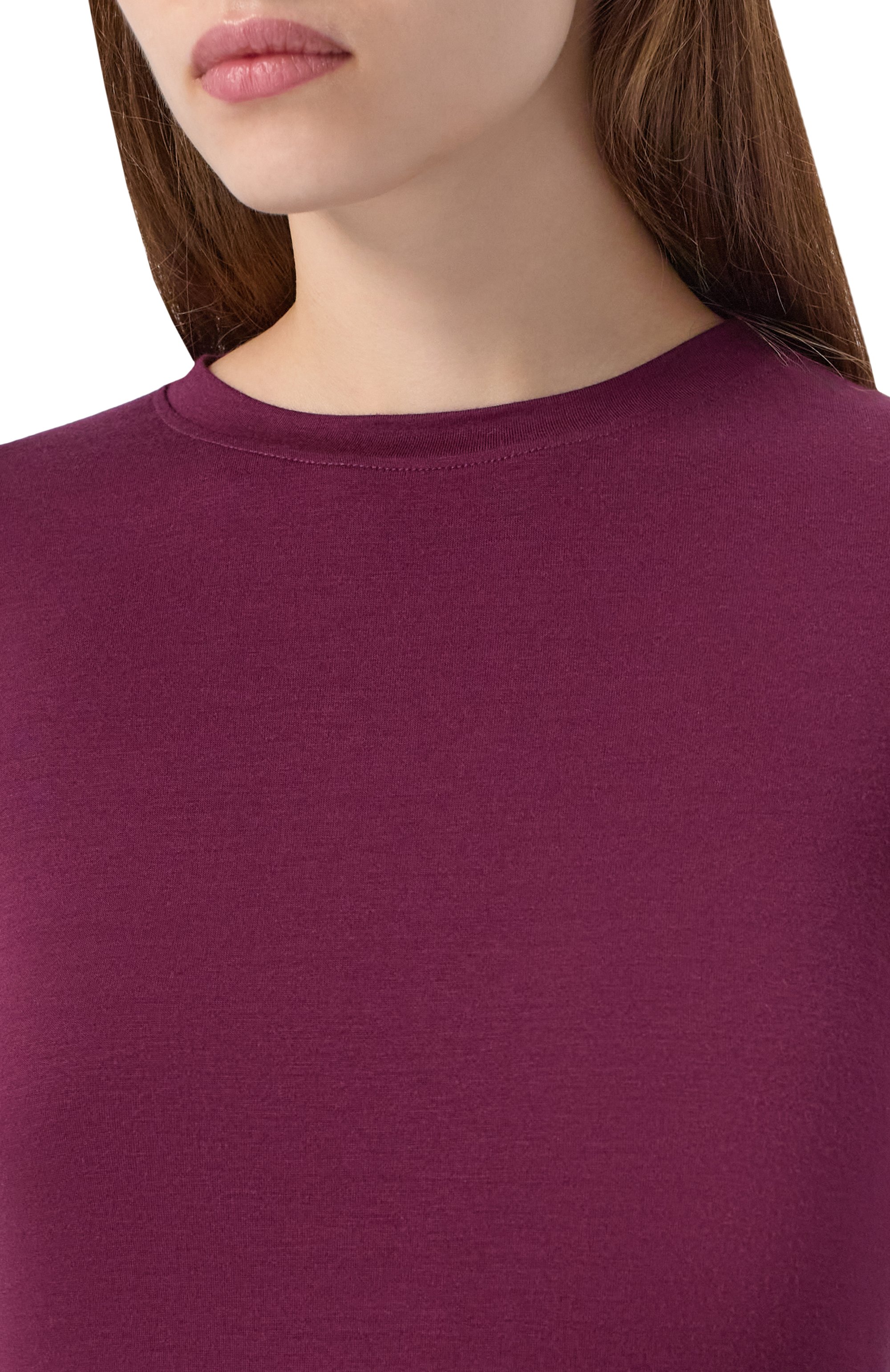 Лонгслив из вискозы HINNOMINATE фиолетового цвета по цене 7995 руб., арт. HMABW02030, фото 5 Лонгслив из вискозы HINNOMINATE, арт. HMABW02030, фото 5