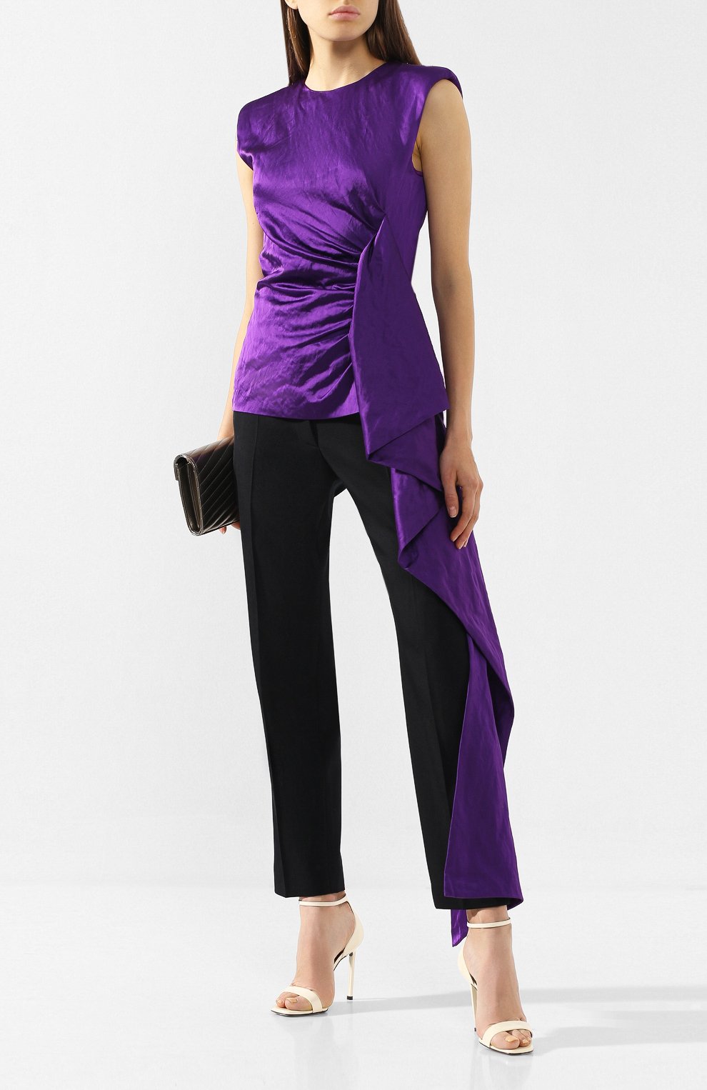 Топ с оборкой DRIES VAN NOTEN фиолетового цвета по цене 67600 руб., арт. 192-10712-8342, фото 2 Топ с оборкой DRIES VAN NOTEN, арт. 192-10712-8342, фото 2