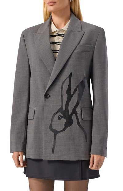 Шерстяной жакет MSGM темно-серого цвета по цене 69950 руб., арт. 3941MDG25X/257605, фото 3 Шерстяной жакет MSGM, арт. 3941MDG25X/257605, фото 3