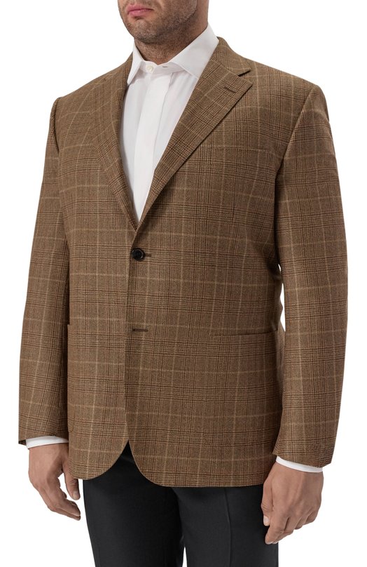 Шерстяной пиджак Corneliani 266018-2616309 Коричневый  266018-2616309 Фото 4