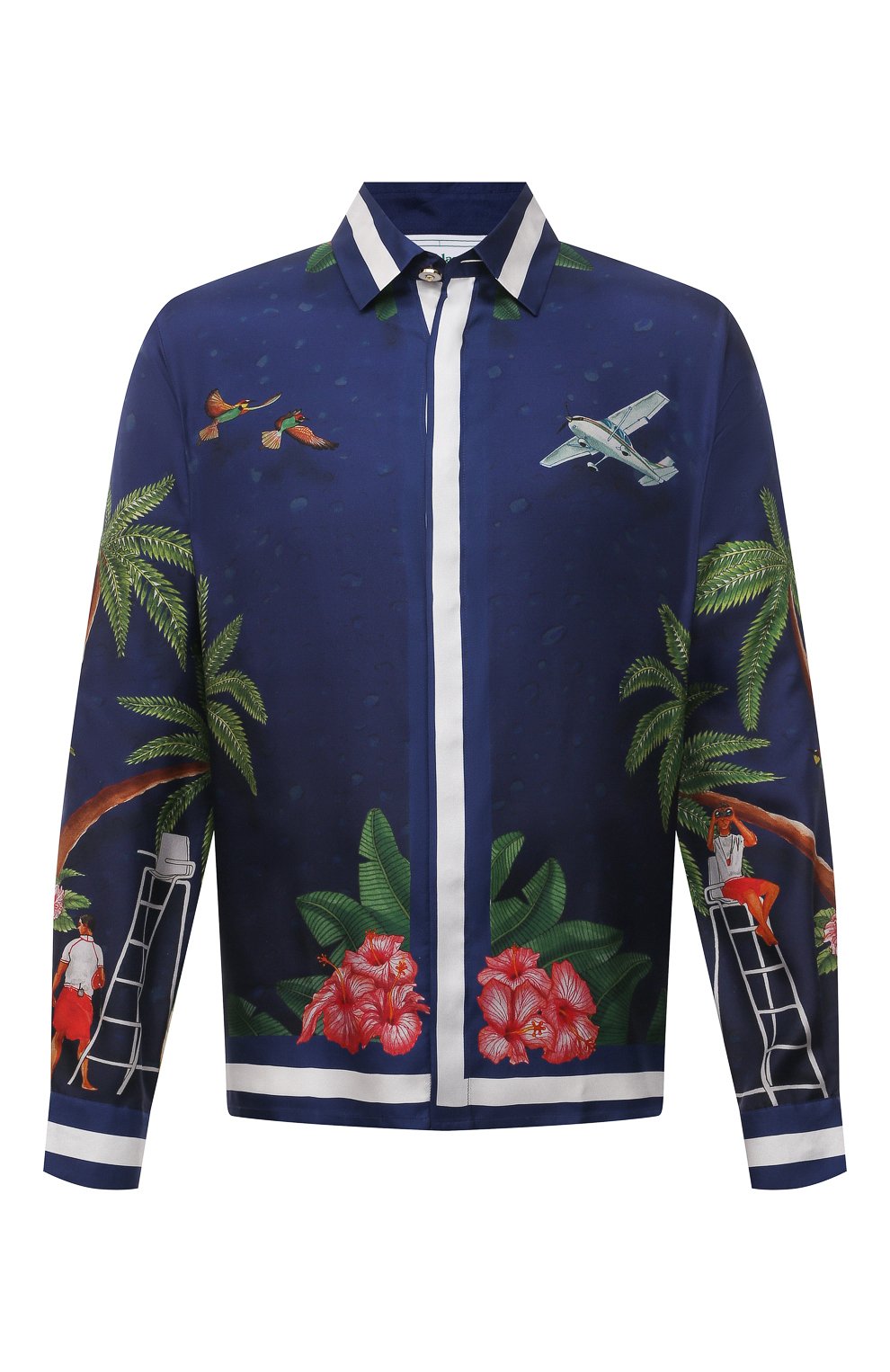 Шелковая рубашка CASABLANCA, арт. MS21-SH-001 CASABLANCA SURF CLUB MIDNIGHT, фото 1